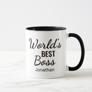 Caneca O melhor chefe do mundo negro personalizado