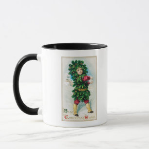 Caneca O melhor Natal deseja o homem no casaco verde
