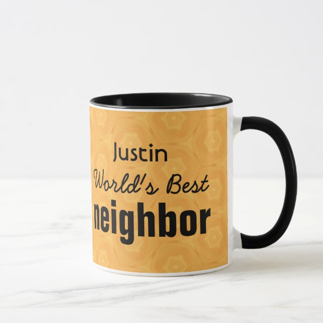 Caneca O melhor nome feito sob encomenda Dourado VIZINHO (Direita)