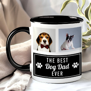 Caneca O Melhor Pai de Cachorro de Todos Preto Pet Colage