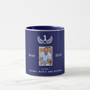 Caneca O melhor pai de todos os nomes brancos do marinho 