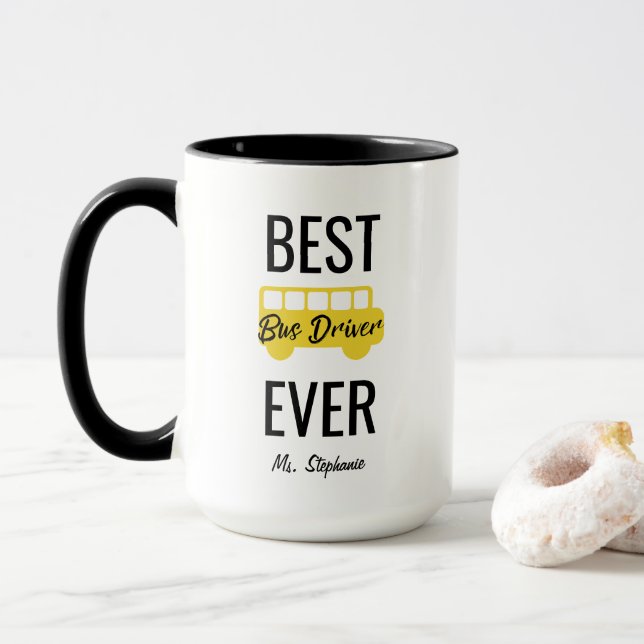Caneca O melhor preto amarelo nunca personalizado do (Com Donut)