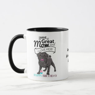 Caneca O MELHOR PUG DOG MOM personalizado