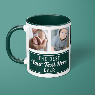 Caneca O Melhor Seu Texto Aqui Ever Verde Foto Personaliz