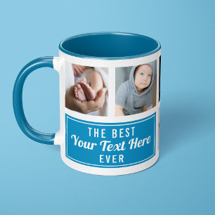 Caneca O Melhor Seu Texto Aqui Sempre Azul Foto Personali