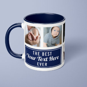 Caneca O Melhor Seu Texto Aqui Sempre Azul Marinho Foto P