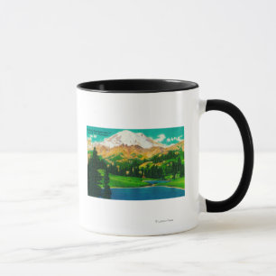 Caneca O Monte Rainier do lago Tipsoo na passagem de
