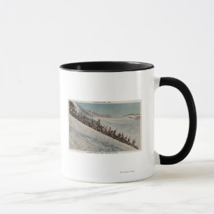 Caneca O Monte Rainier, WA - linha de pessoas que