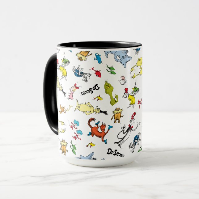 Caneca O Mundo do Dr. Seuss Pattern (Frente Esquerda)