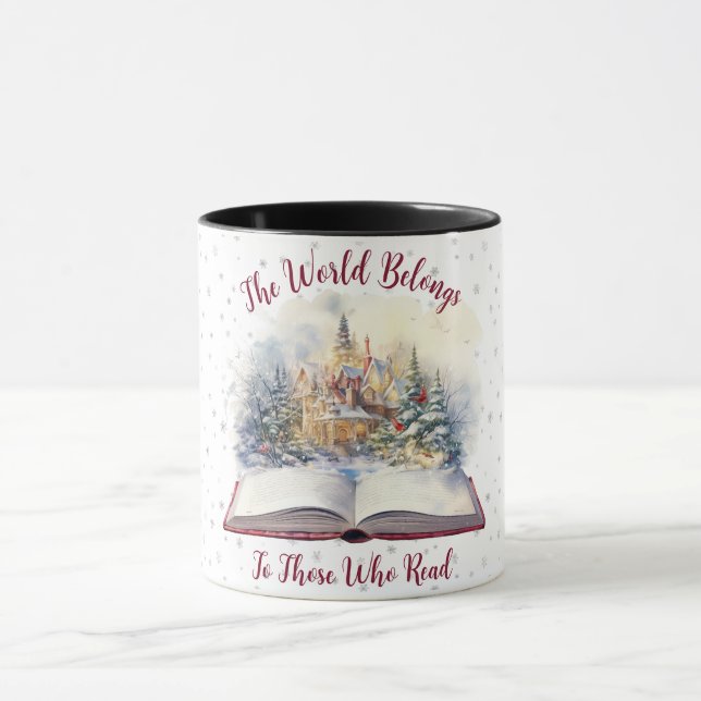 Caneca O Mundo Pertence àqueles que Lêem  Design (Centro)
