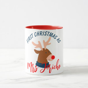Caneca O nosso primeiro Natal como o Sr. e a Sra. Newlywi
