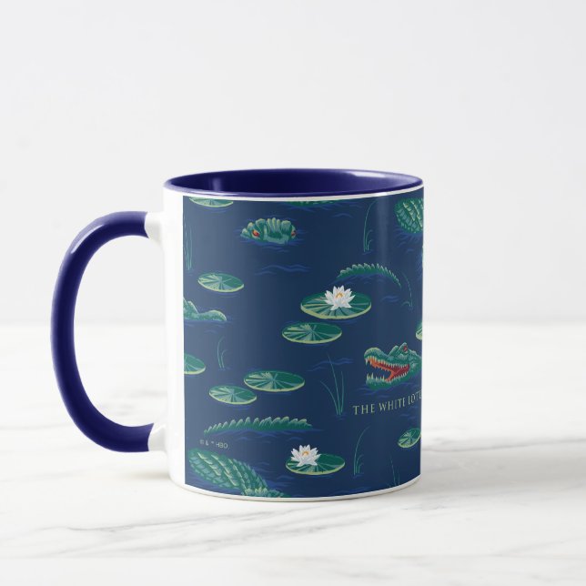 Caneca O padrão da lagoa branca de jacaré de lótus (Esquerda)