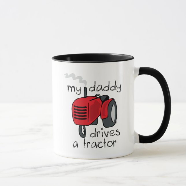 Caneca O pai conduz um trator (Direita)