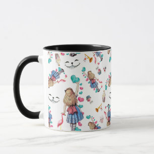 Caneca O país das maravilhas de Alice aventura-se a