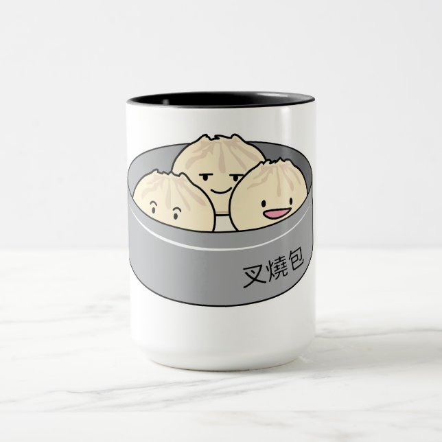 Caneca O pequeno almoço chinês do dim sum do bolo da (Centro)