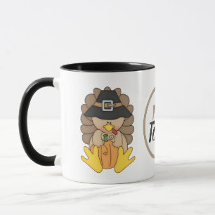 Caneca O peru e as abóboras da acção de graças adicio