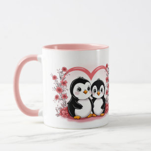 Caneca O Pinguim da Boca-branca abre Namorados
