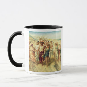 Caneca O poeta Anacreon (570-485 BC) com seus musas, 189