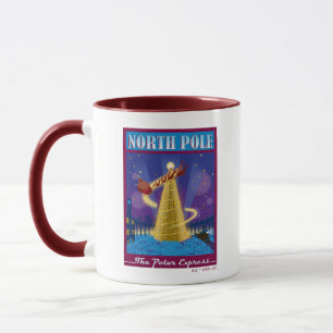 Caneca O Polar Express   Arte Viagens vintage do Polo Nor