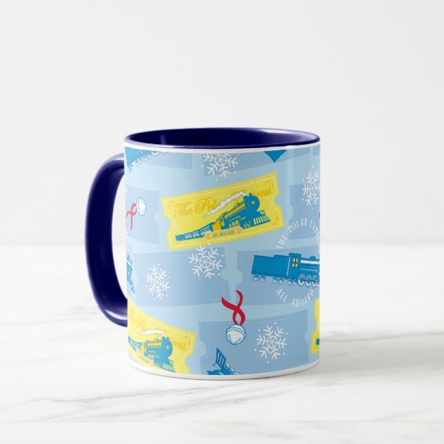 Caneca O Polar Express | Comboio retrorreflector e Padrão (Frente Esquerda)