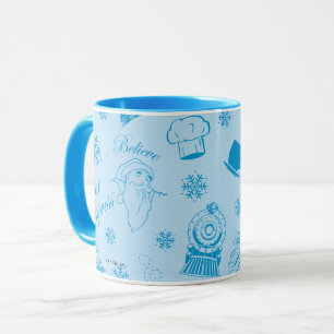 Caneca O Polar Express   Padrão de Ícone de Feriado Azu