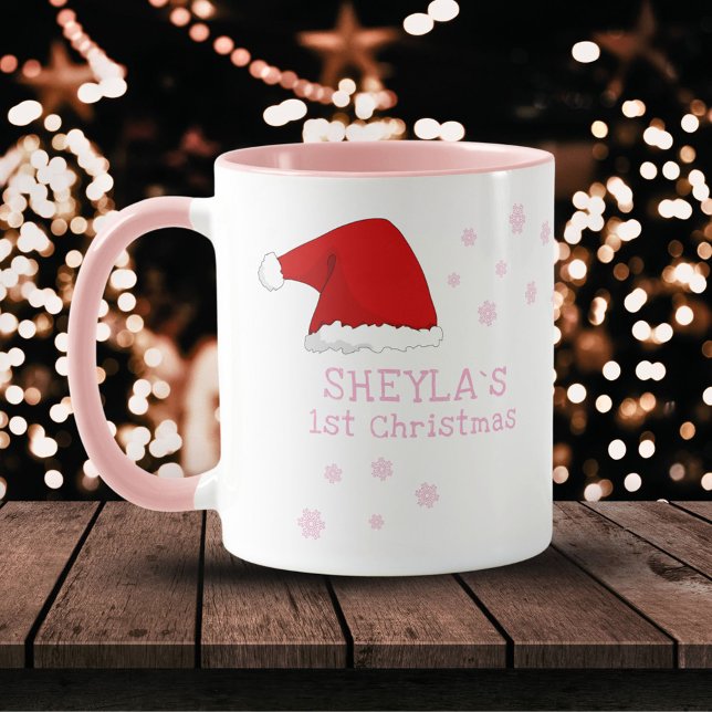 Caneca O Primeiro Natal do Papai Noel Floco de Neve (Criador carregado)