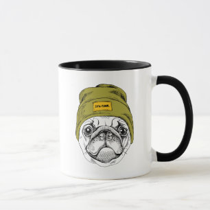 Caneca O Pug   do hipster é legal