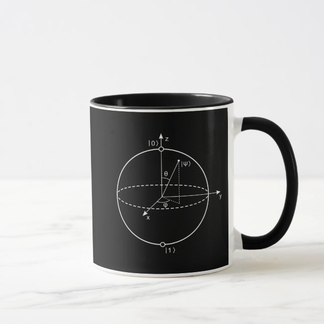 Caneca O quantum da esfera | de Bloch mordeu a (Direita)