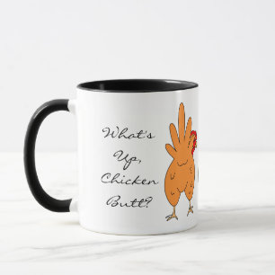 Caneca O que é Bumbum de frango?   Humor engraçado
