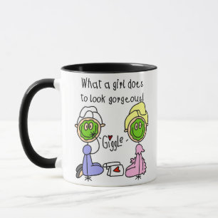 Caneca O que uma garota faz para parecer deslumbrante! Ca