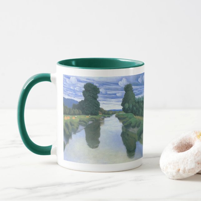 Caneca O rio em Berville, por Felix Vallotton, Belas Arte (Com Donut)
