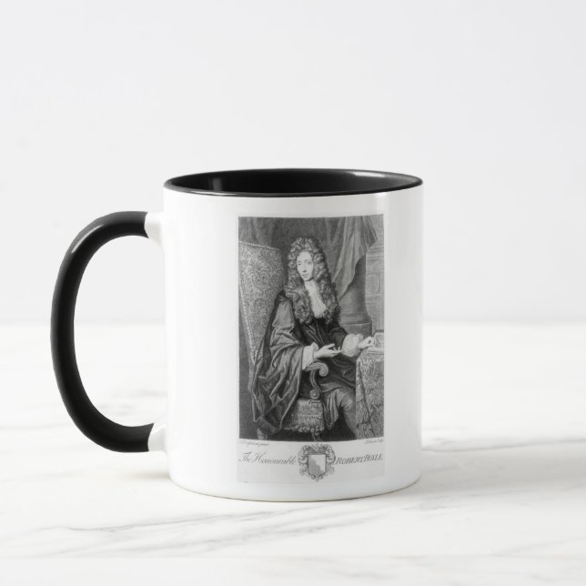 Caneca O Robert honorável Boyle gravado por B. Baron (Esquerda)