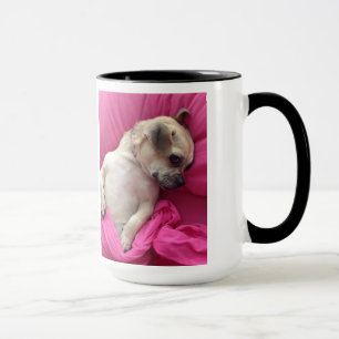 Caneca O rosa bonito do Chug do cão de filhote de