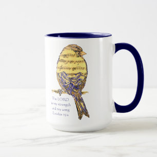 Caneca O senhor é meu pássaro da escritura da força & 