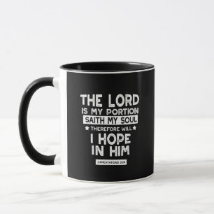 Caneca O Senhor é Minha Porção Lamentações 3 24 Citações