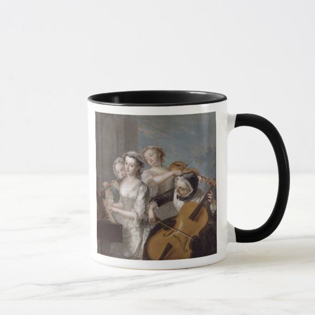 Caneca O sentido de audição, c.1744-7 (óleo em canvas) (Direita)