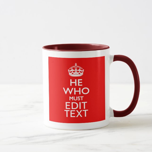 Caneca O seu texto para quem deve ter estilo vermelho (Direita)