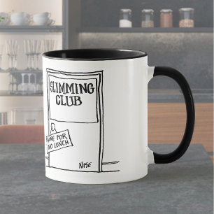 Caneca O Slimming Club tem Sinal dizendo "Foi-se sem almo