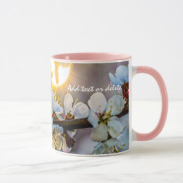 Caneca O Sol E As Flores Apricot Japonesas
