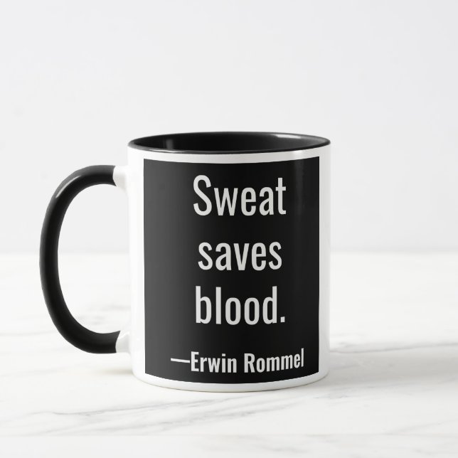 Caneca O suor salvar o sangue. Erwin Rommel (Esquerda)