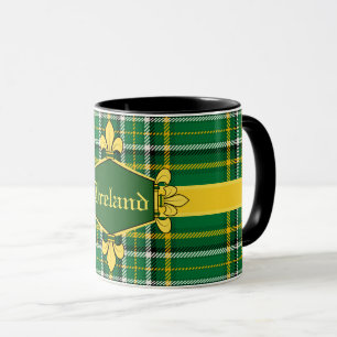 Caneca O Tartan nacional de Ireland, personaliza com nome