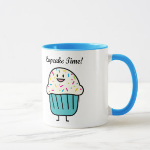 Caneca O tempo do cupcake com polvilha o fundente doce da