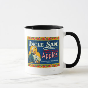 Caneca O tio Sam Apple etiqueta (azul) - Wapato, WA