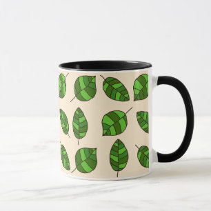 Caneca O verão deixa o teste padrão verde da folha em
