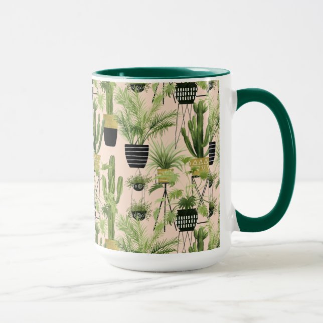 Caneca Oásis Interior | Padrão de linhagem vegetal (Direita)