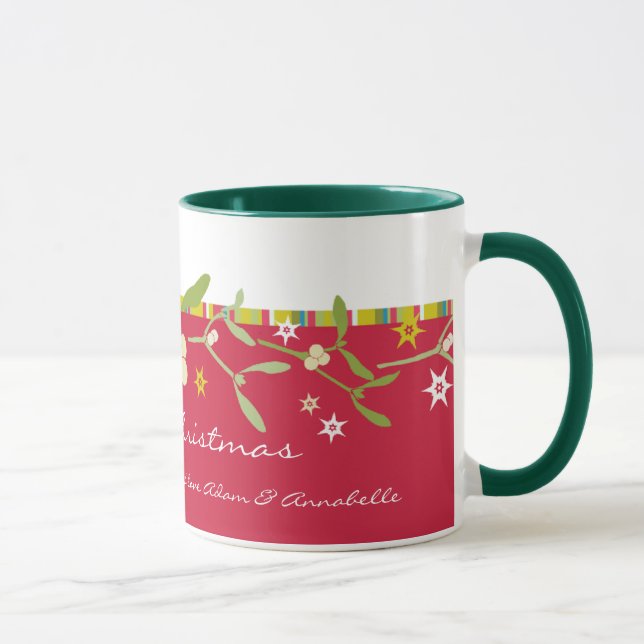 Caneca Obrigado de natal vermelho, projetado de forma exc (Direita)