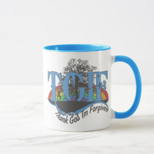 Caneca Obrigado Deus, sou perdoado pelo TGIF