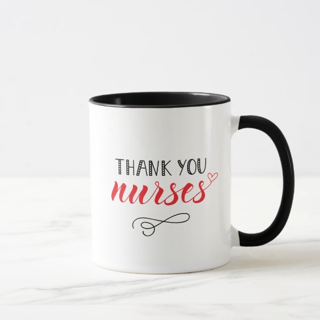 Caneca Obrigado Enfermeiras| Fonte divertida (Direita)