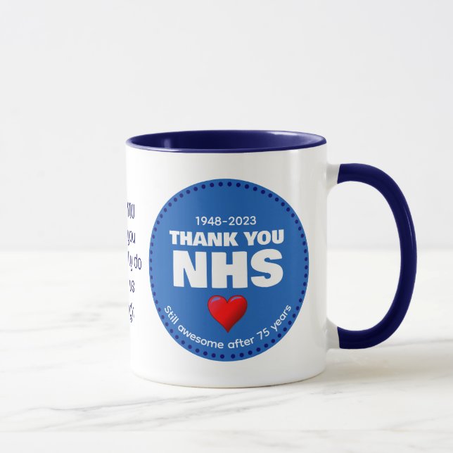 Caneca OBRIGADO NHS A 75 Anos (Direita)
