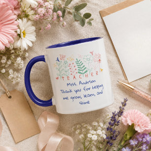Caneca Obrigado por me Ajudar a Crescer Professor Flores